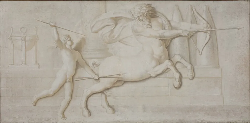 Achilles and the Centaur Cheiron, by Nicolai Abildgaard, oil, 1798