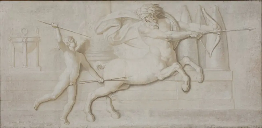 Achilles and the Centaur Cheiron, by Nicolai Abildgaard