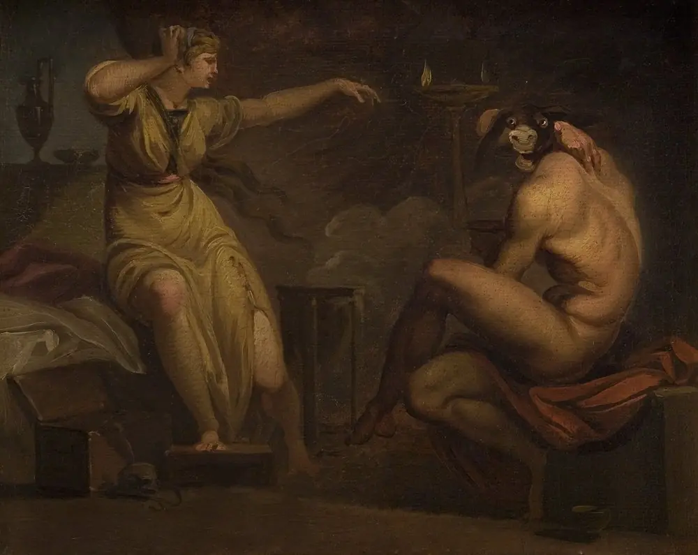 Fotis sees her Lover Lucius Transformed into an Ass. Motif from Apeleius' The Golden Ass, by Nicolai Abildgaard