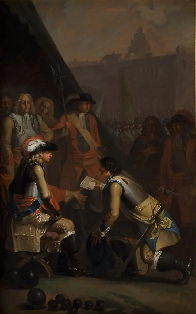 Magnus Stenbock Surrenders the Fortress of Tønningen to Frederik IV in 1714, by Nicolai Abildgaard