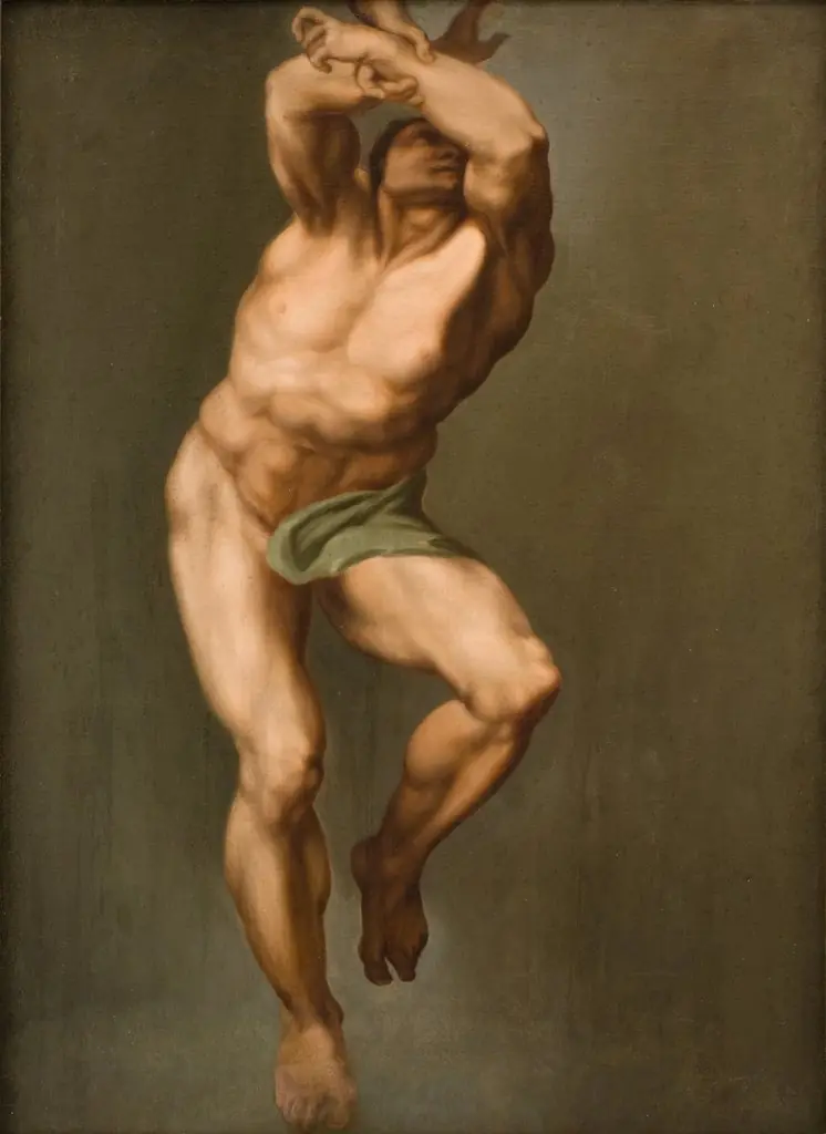Male Figure. After Michelangelo's "Last Judgement" in the Sistine Chapel, by Nicolai Abildgaard