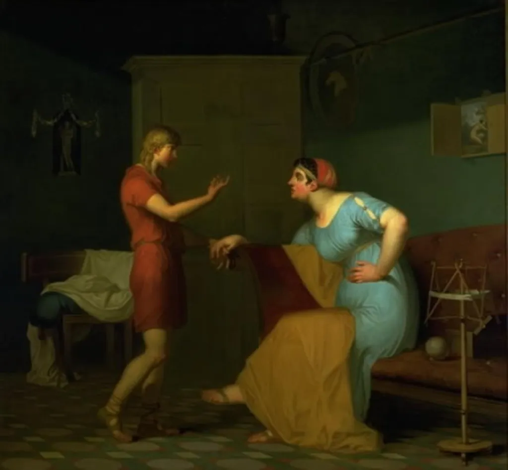 Papirius and his Mother, by Nicolai Abildgaard, oil, 1809