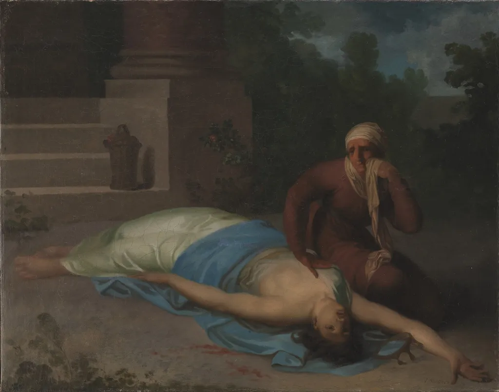 The Dying Messalina and her Mother, by Nicolai Abildgaard, oil, 1799