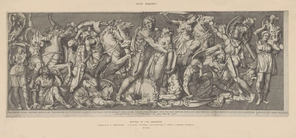 Battle of the Amazons, by Nicolas Beatrizet, 1520