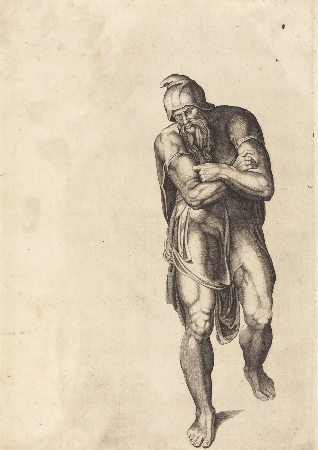 Striding Man, by Nicolas Beatrizet, ink, 1540