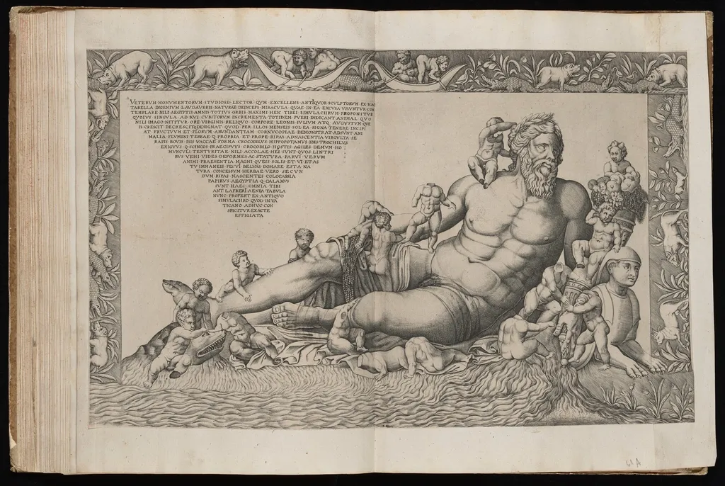 The Statute of the Nile, by Nicolas Beatrizet, ink, 1544