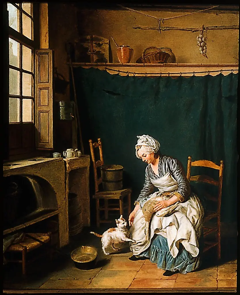 Servant Girl Plucking a Chicken, by Nicolas Bernard Lépicié