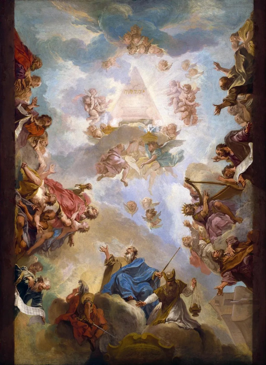 Prophets and Kings of the Old Testament Adoring the Name of Jehovah, by Nicolas Bertin, oil, 1718