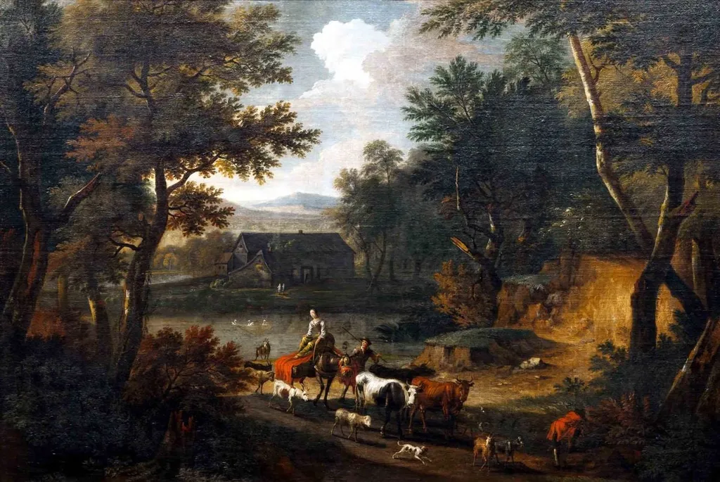 Peisaj cu personaje și animale, by Nicolas (Claes) Pietersz Berchem