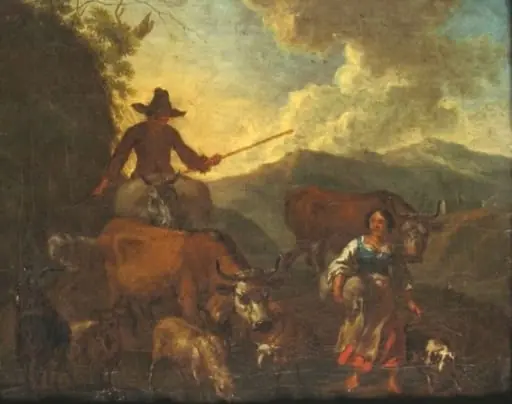 Peisaj de munte cu vite, by Nicolas (Claes) Pietersz Berchem