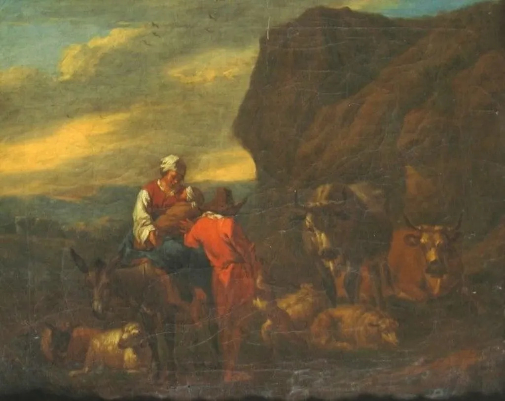 Peisaj stâncos cu vite, by Nicolas (Claes) Pietersz Berchem, unspecified