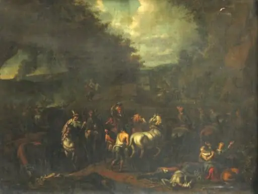 Pustiirile războiului, by Nicolas (Claes) Pietersz Berchem