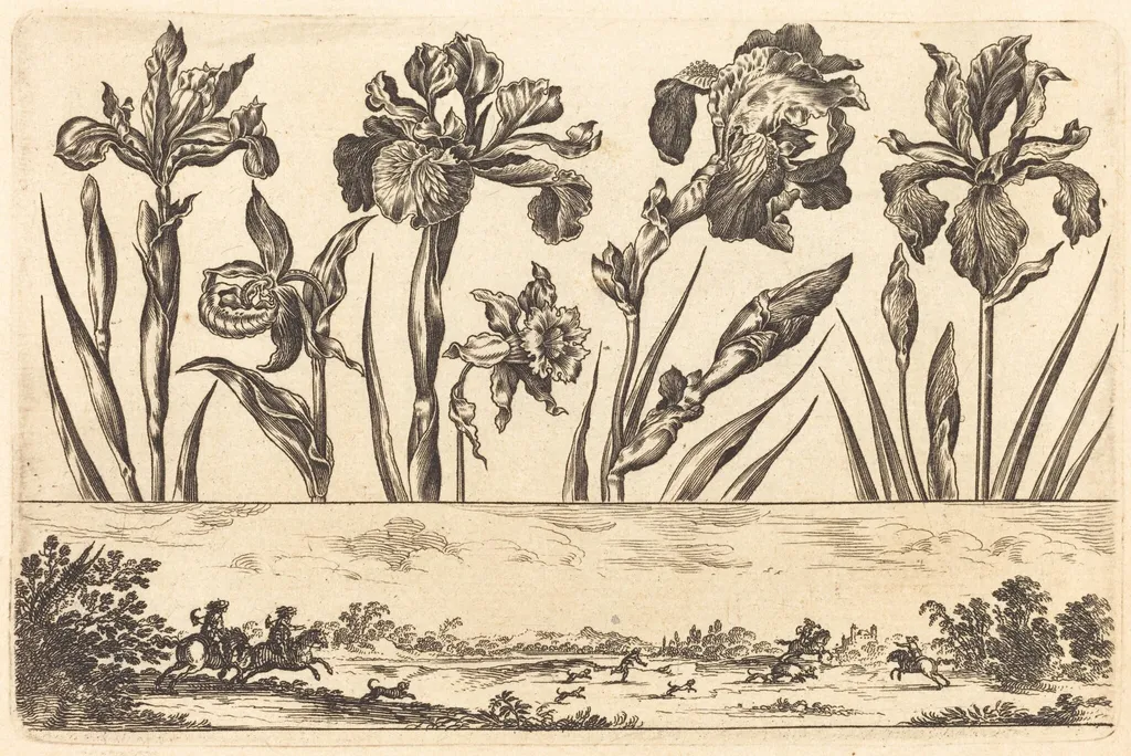 Flower Print no.3, by Nicolas Cochin, ink, 1645