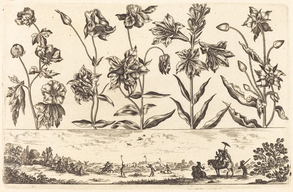 Flower Print no.6, by Nicolas Cochin, ink, 1645