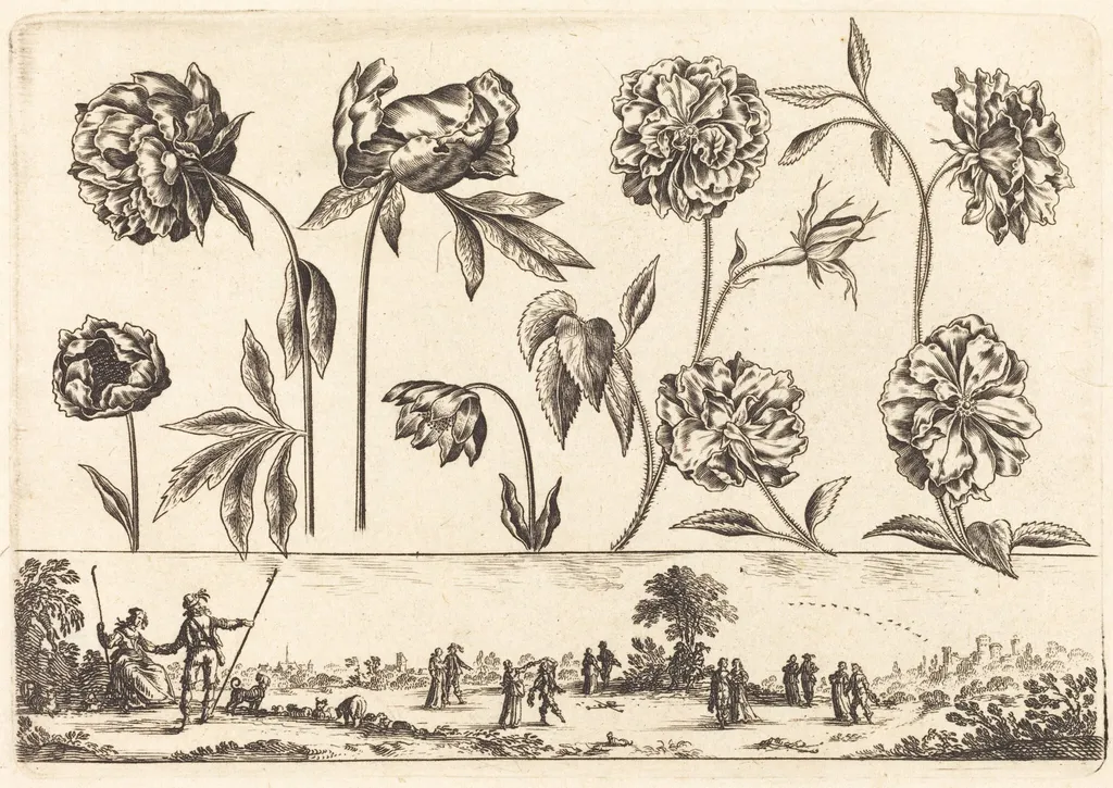 Flower Print no.7, by Nicolas Cochin, ink, 1645