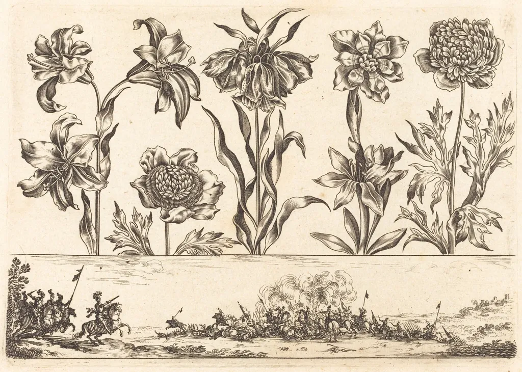 Flower Print no.8, by Nicolas Cochin, ink, 1645