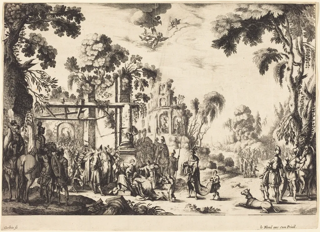 The Adoration of the Magi, by Nicolas Cochin, ink, 1648