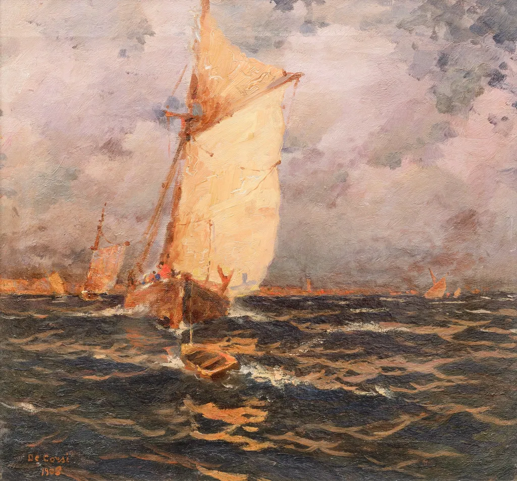 Bărci pe mare (Napoli), by Nicolas Corsi, unspecified, 1919