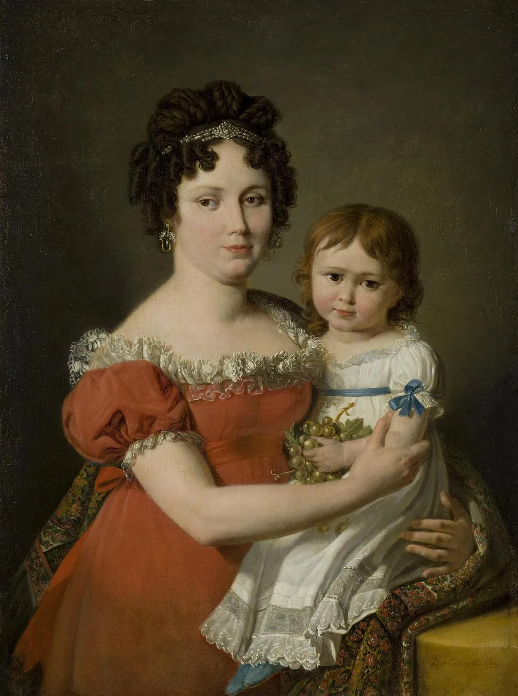 Portrait of A.P. Mailevskaya with Her Daughter, by Nicolas de Courteille, oil, 1818