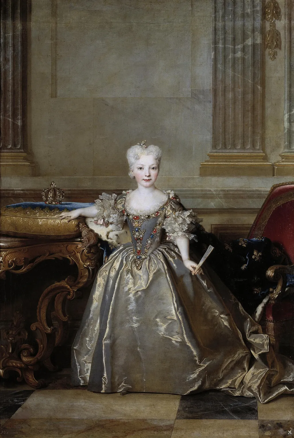 María Ana Victoria de Borbón y Farnesio, by Nicolas de Largillière, oil, 1724