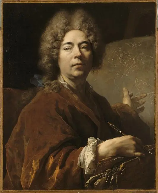 Nicolas de Largillière représenté en 1711, travaillant à une Annonciation, by Nicolas de Largillière