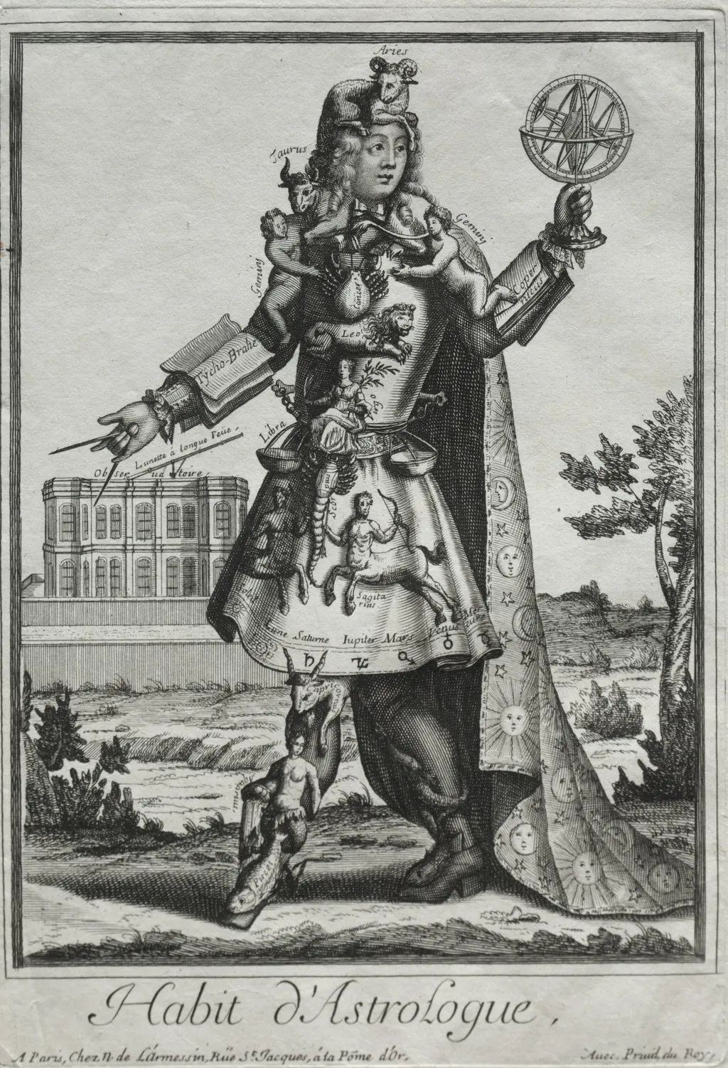 Fanciful Costumes: Costume of the Astrologer, by Nicolas de Larmessin II, 1690