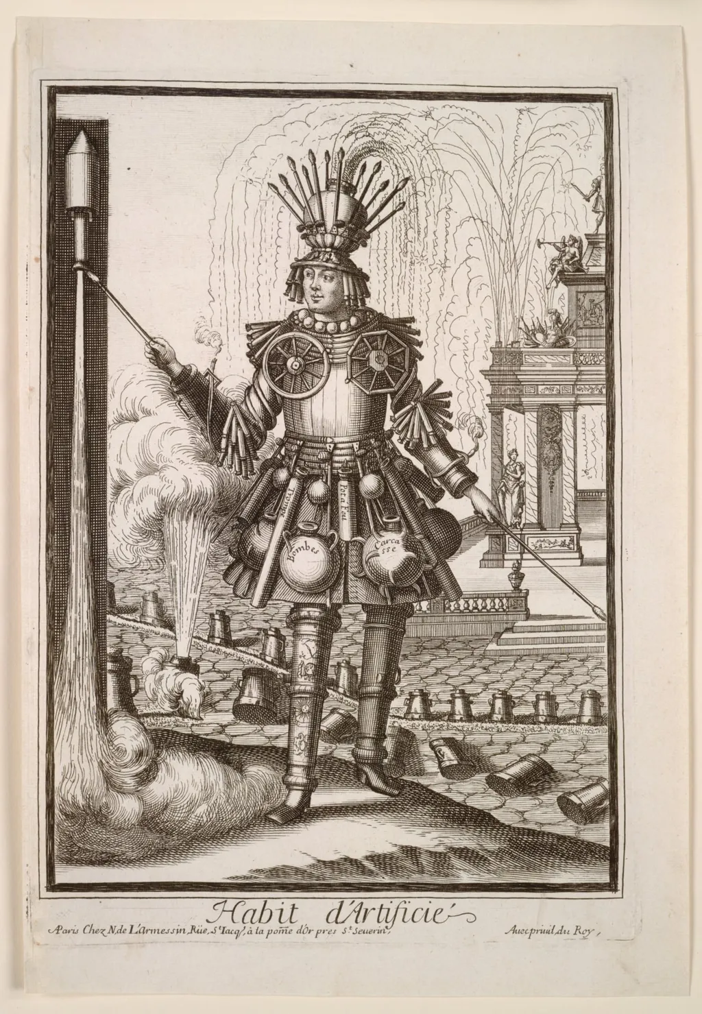 Fanciful Costumes: Costume of the Fireworks Maker, by Nicolas de Larmessin II, 1690