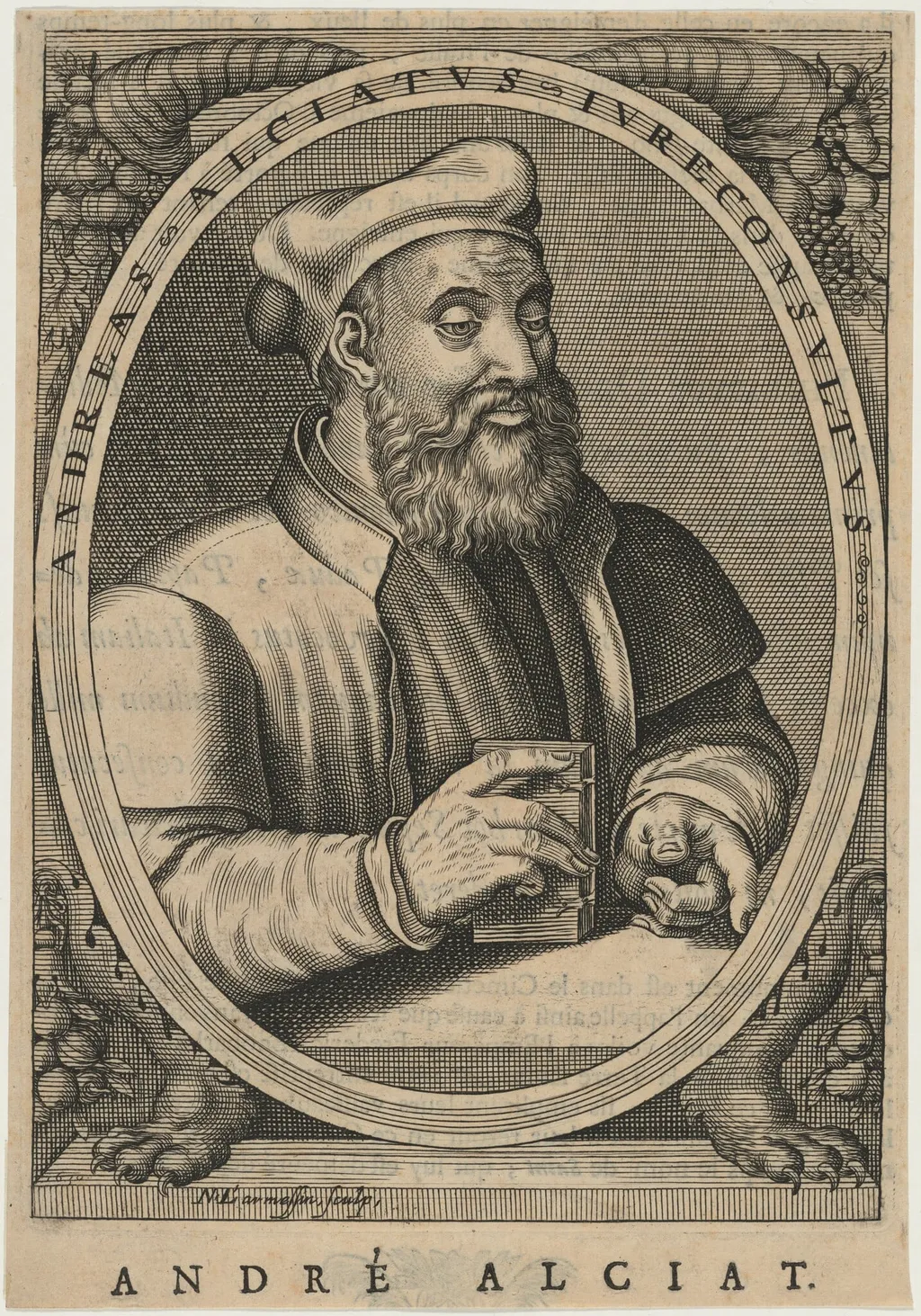 Andrea Alciati, by Nicolas de Larmessin IV, ink, 1720