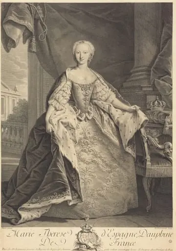 Marie Therese of Spain, Dauphine of France, by Nicolas de Larmessin IV