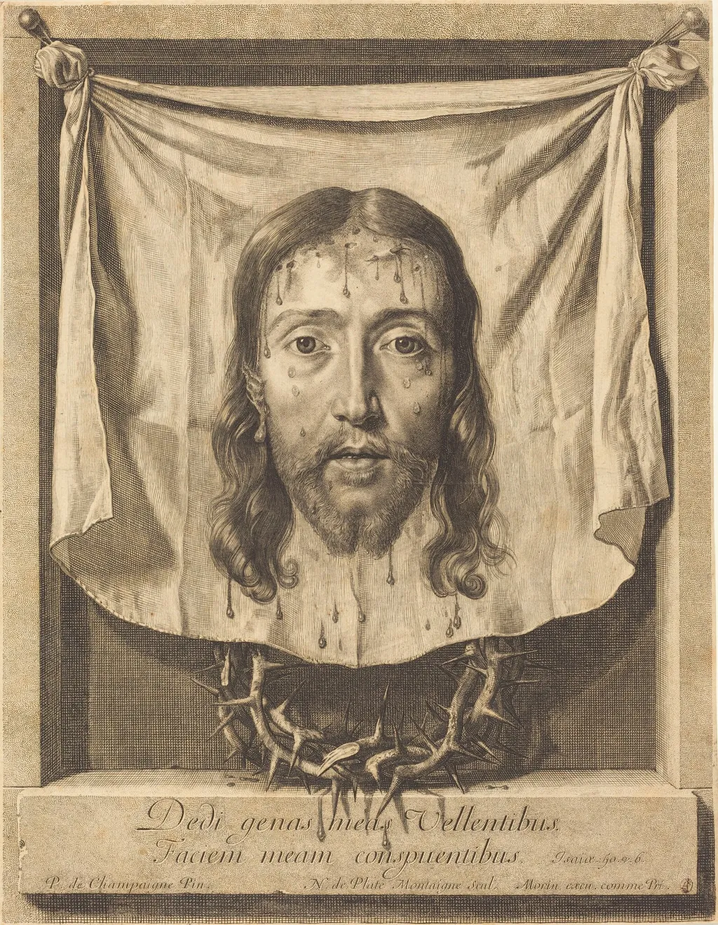 The Veil of Saint Veronica, by Nicolas de Plattemontagne, ink, 1668