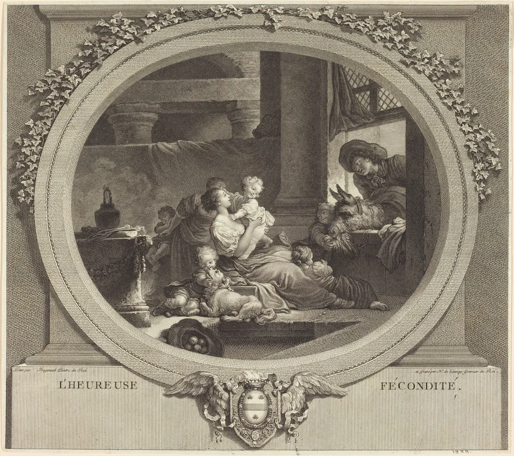 L'heureuse fécondité, by Nicolas Delaunay, ink, 1777