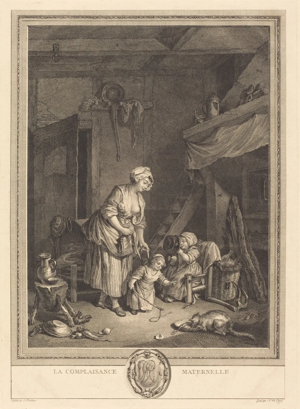 La Complaisance maternelle, by Nicolas Delaunay, ink, 1776