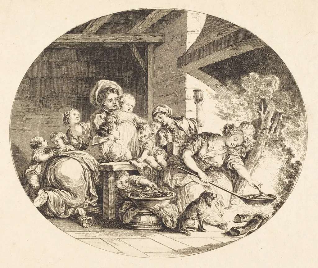 Les Baignets, by Nicolas Delaunay, ink, 1782