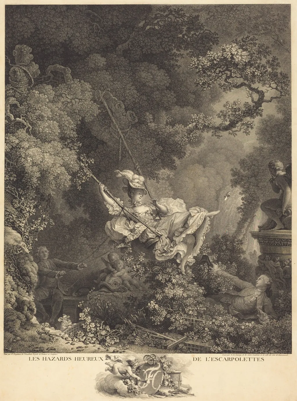 Les Hazards heureux de l'Escarpolettes (The Swing), by Nicolas Delaunay, ink, 1782