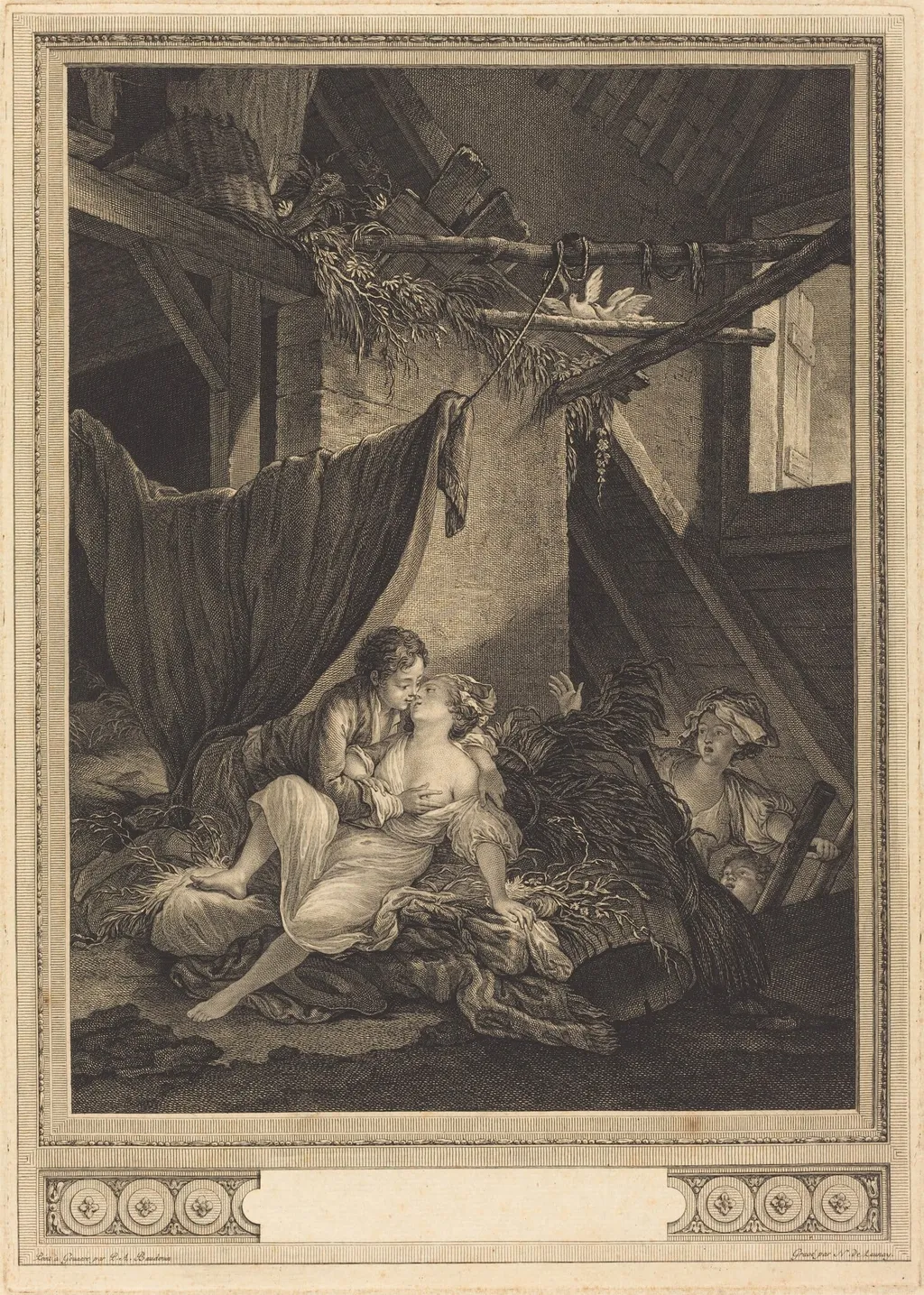 Les Soins tardifs, by Nicolas Delaunay, ink, 1775