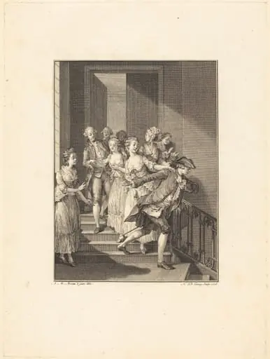 Saint-Preux sort de chez des femmes du monde, by Nicolas Delaunay