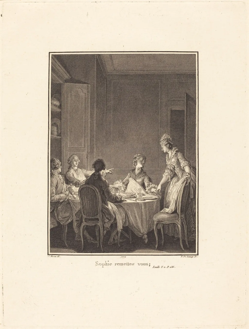 Sophie remettez-vous, by Nicolas Delaunay, ink, 1779