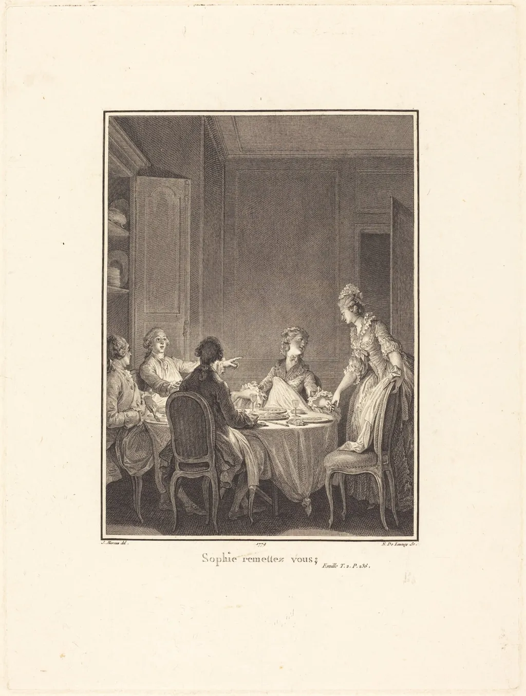 Sophie remettez-vous, by Nicolas Delaunay, ink, 1779