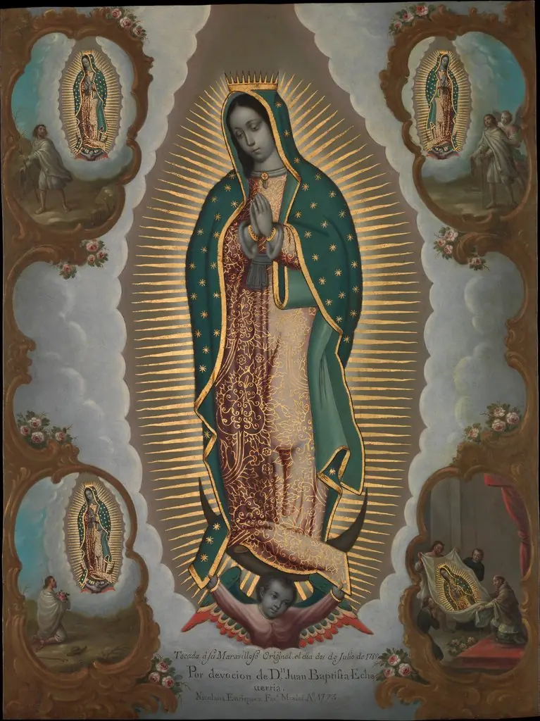 The Virgin of Guadalupe with the Four Apparitions, by Nicolás Enríquez