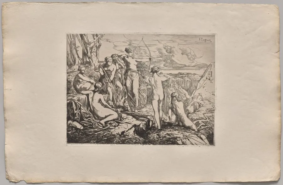 Diana and her Nymphs, by Nicolas-François Chifflart, 1865