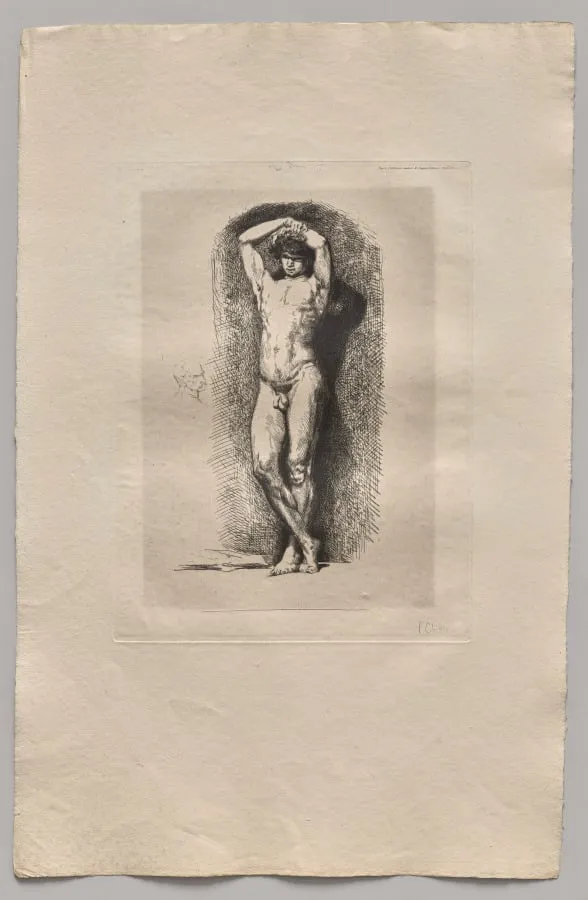 Male Académie, by Nicolas-François Chifflart, 1865