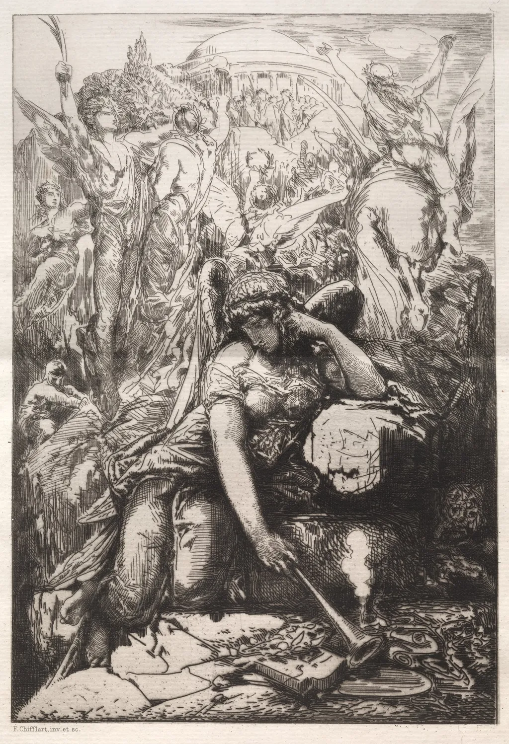 Melancholy, by Nicolas-François Chifflart, 1877