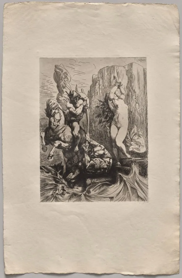 Perseus and Andromeda, by Nicolas-François Chifflart, 1865