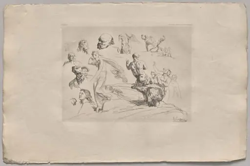 Sheet of Sketches, by Nicolas-François Chifflart