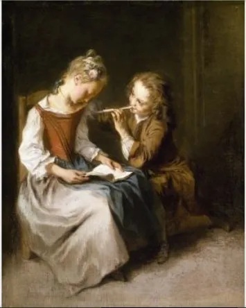 La Malice (Mischief), by Nicolas Lancret, oil, 1735