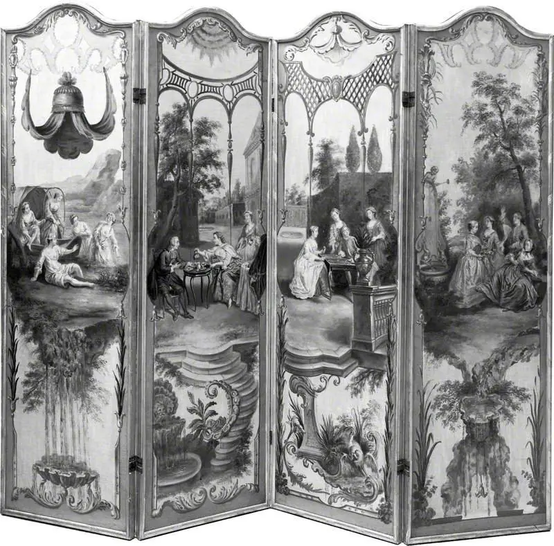 'Les quatre heures de jour' (folding screen), by Nicolas Lancret