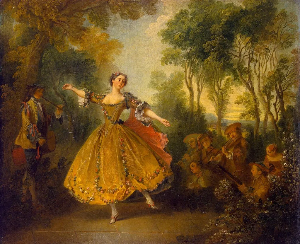 Mlle Camargo Dancing, by Nicolas Lancret, oil, 1730