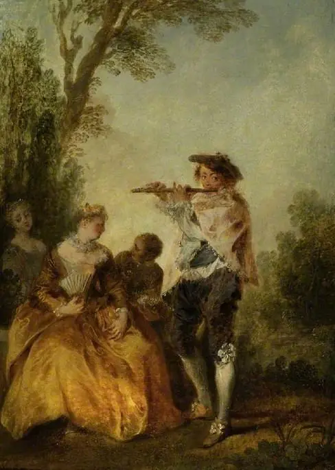 Par une tendre chansonette..., by Nicolas Lancret