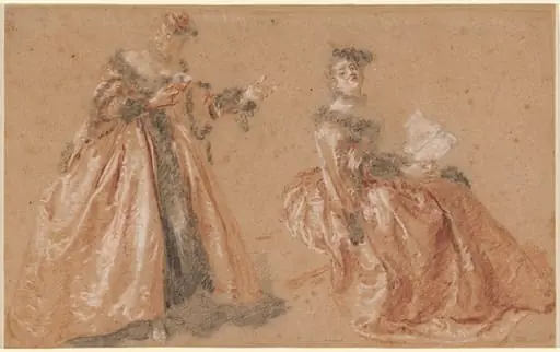 Two Elegant Women in Polish Dress, by Nicolas Lancret