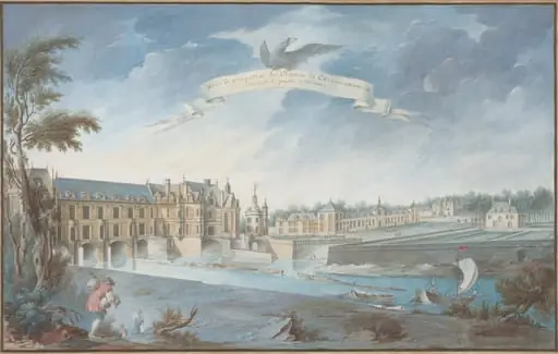 Veüe Et perspective du Chateau de Chenonceaux, by Nicolas Marie Ozanne